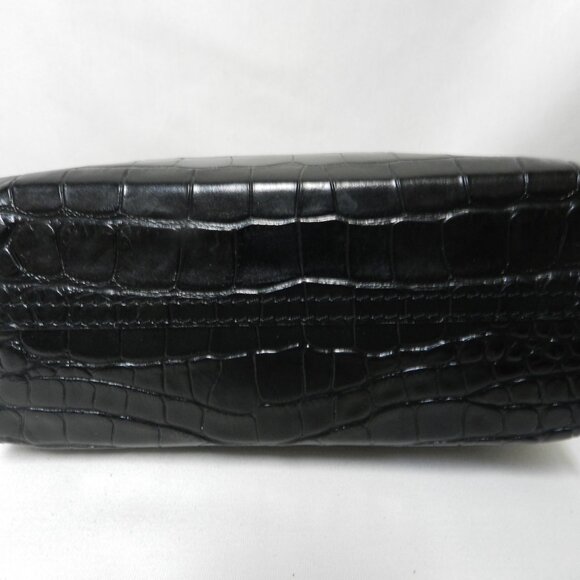 Clare V. Simple Tote Bebe Black Croc-Embossed Leather Mini Crossbody Bag Tote - Picture 11 of 14